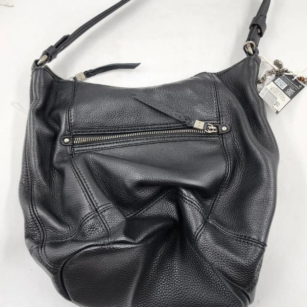 The Sak Sequoia Cow Hide Leather Hobo Bag Women's OS Black Detachable Keychain - Picture 10 of 15